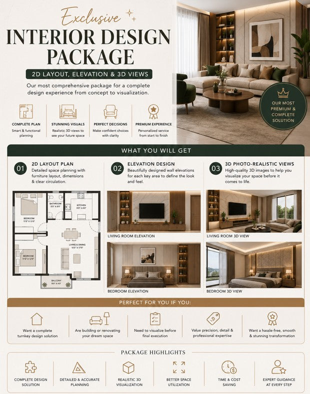 🏠🧊 Exclusive Interior Design Package (2D Drawings & 3D Views)