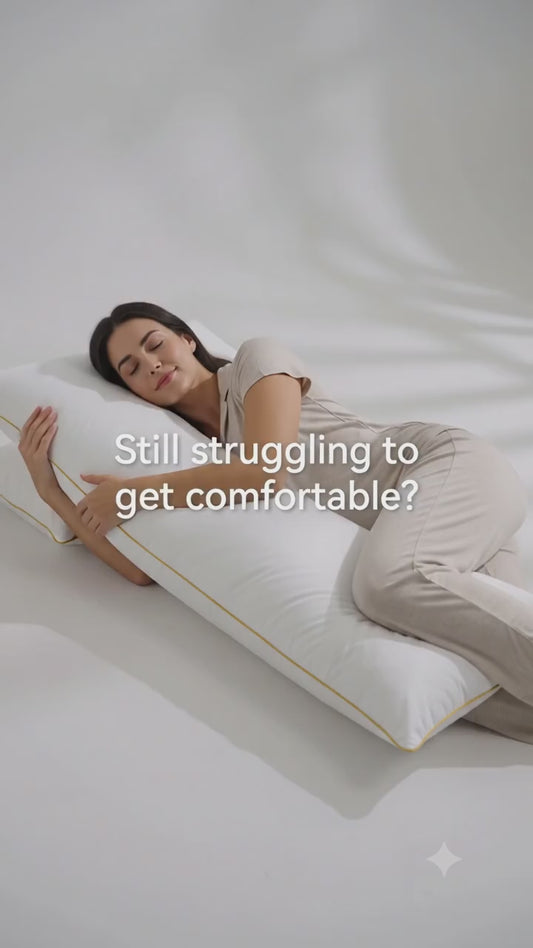 Long Body Hugging Pillow – Soft Feather-Filled Sleep Cushion